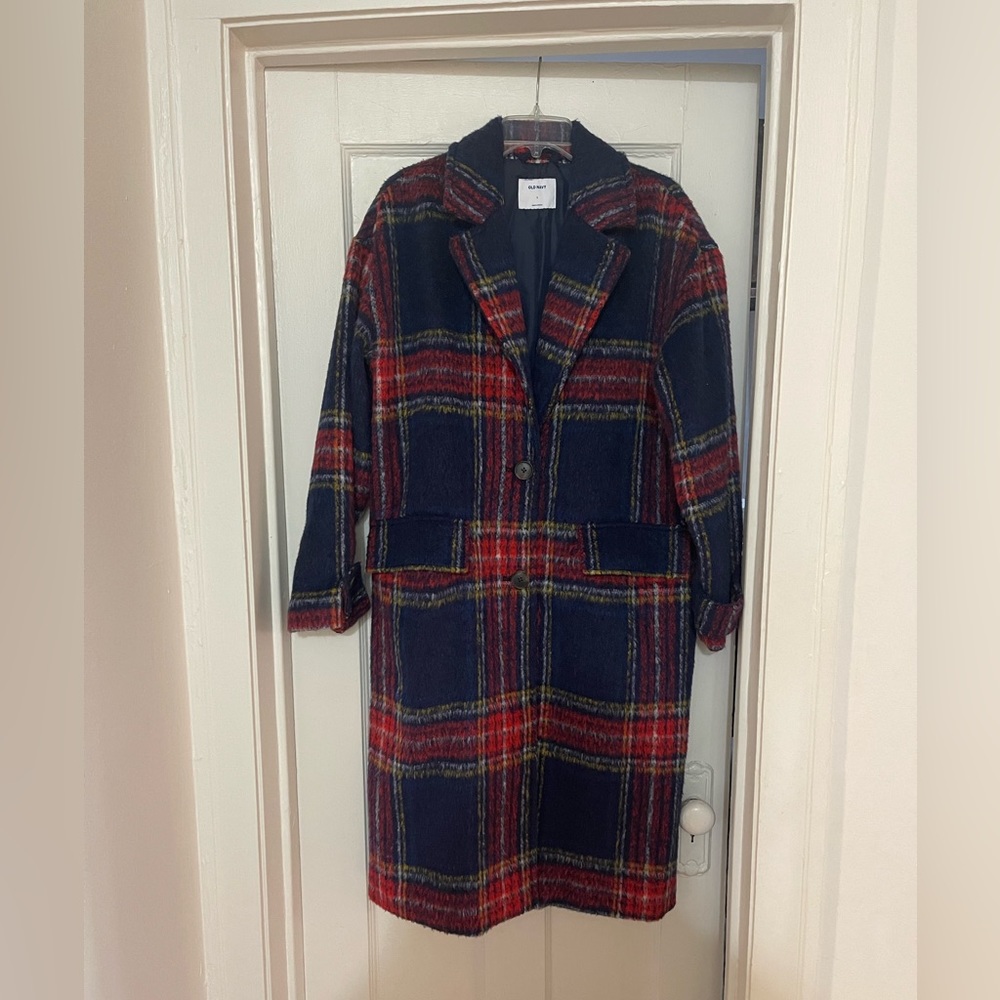 Old Navy Size Large plaid wool blend jacket